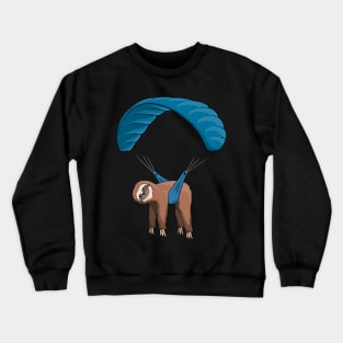 Paragliding Flying Sloth Skydiving Paraglider Crewneck Sweatshirt